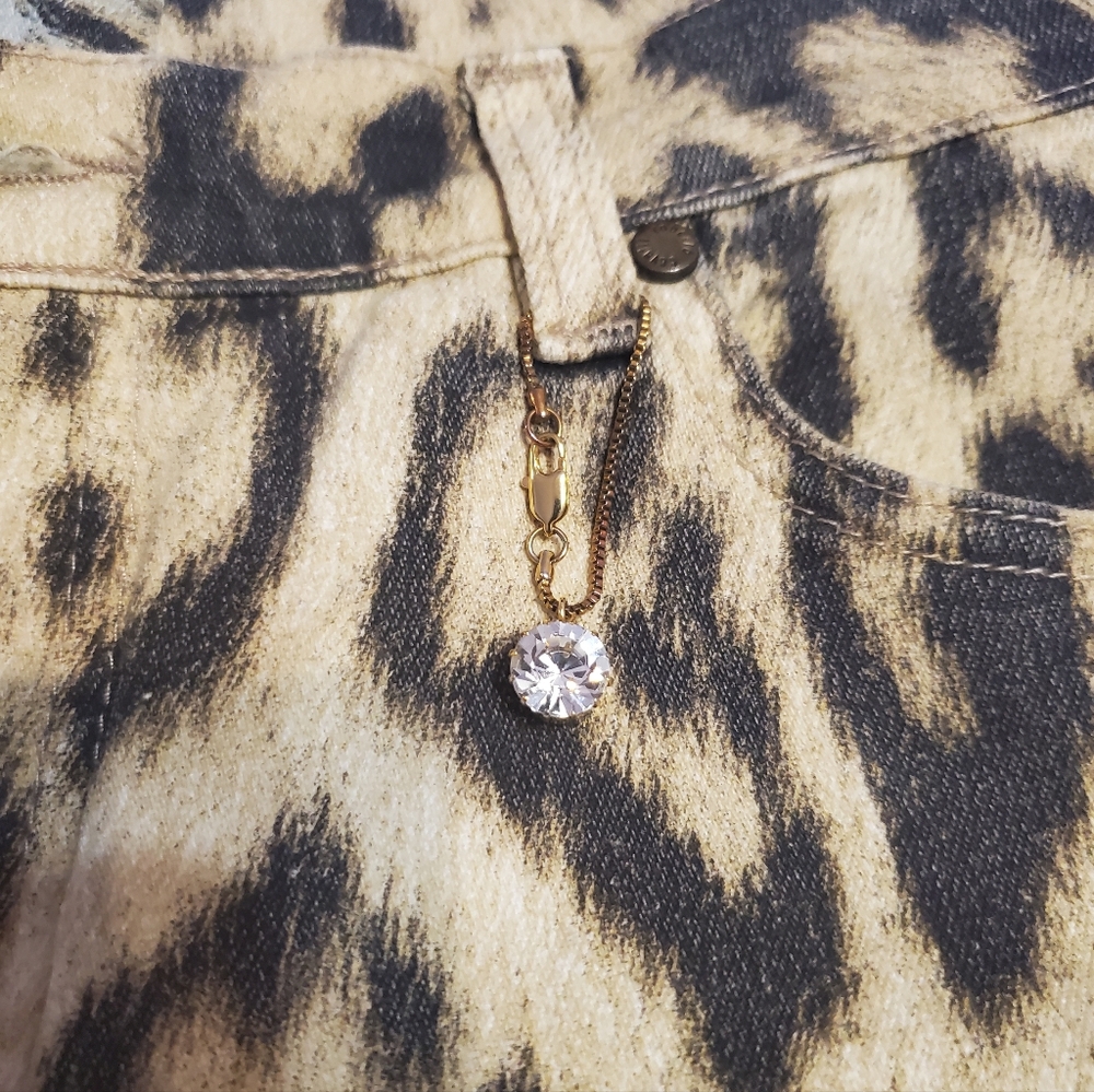 Roberto Cavalli Animal Print Leopard Tie Dye Crystal Chain Jeants Pants S - Picture 7 of 17